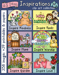 Inspirational clip art, borders and ideas to create smiles for home, church and crafting by DJ Inkers