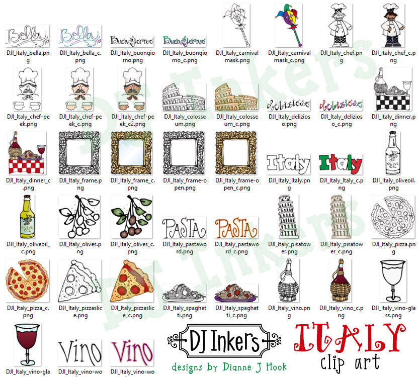 Italy Wonderful World clip art by DJ Inkers