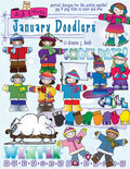 January Doodlers and cute Winter Kids Clip Art by DJ Inkers