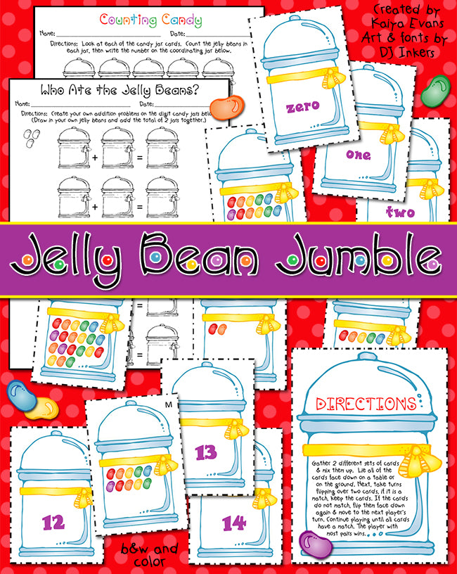 Counting and learning numbers will be sweet with this Jelly Bean Jumble game by DJ Inkers