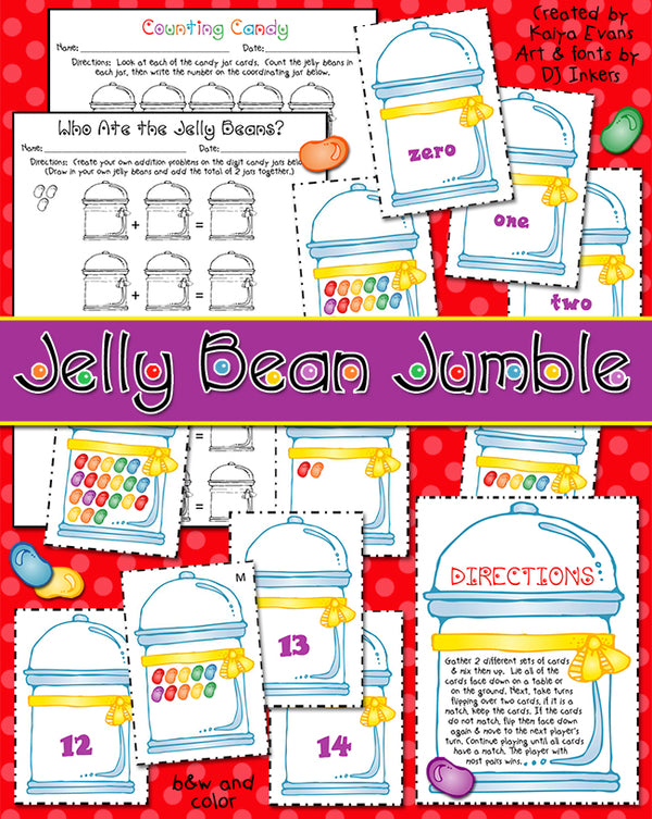 Counting and learning numbers will be sweet with this Jelly Bean Jumble game by DJ Inkers