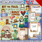 July Whimzee - Old West and Pioneer Clip Art, Borders and Backgrounds by DJ Inkers