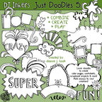 Fun clip art swoops and swirls for digital crafting by DJ Inkers