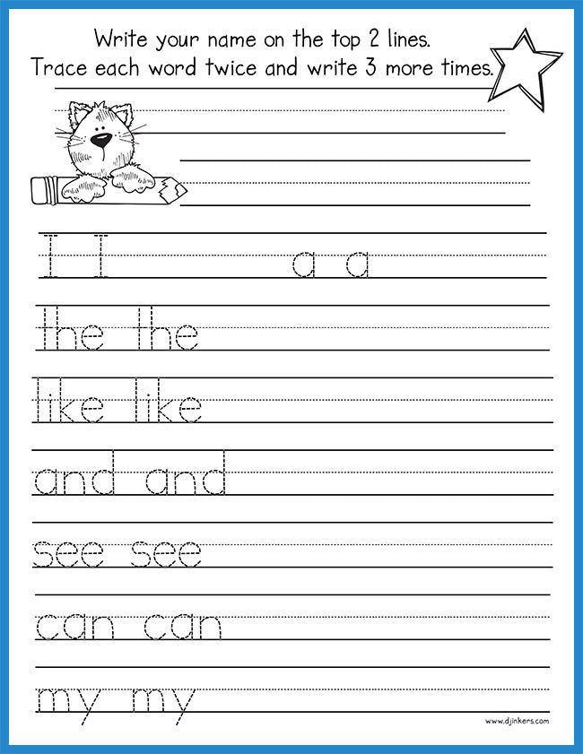 DJ Handwriting Font - Letter Tracing Download