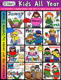 Kids All Year - 12 Month Clip Art Collection by DJ Inkers