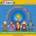 Clip art kids around the world and country flags for teachers and crafting by DJ Inkers
