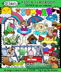 Warm summer clip art for kids and classrooms by DJ Inkers