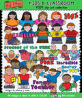 Cute clip art boys, girls and smiles for kids of all ages by DJ Inkers