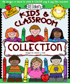 Kids and Classroom clip art for teachers and schools by DJ Inkers