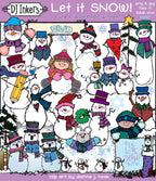 Jolly Holiday Christmas Clip Art Collection - 9 Set Bundle