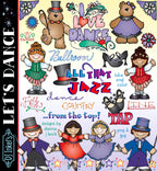 Cute dance class clip art  and smiles for kids who love to dance by DJ Inkers