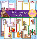 Lists Through The Year - Printable Borders & Clip Art by DJ Inkers