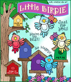 Cute little bird clip art for creating springtime smiles -DJ Inkers