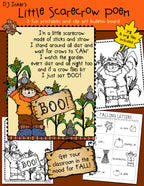 Little Scarecrow Poem printable harvest bulletin board by DJ Inkers