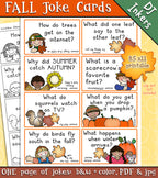 Printable joke cards for fall and autumn fun by DJ Inkers