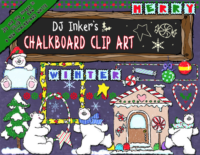 Chalk & Crayon Kids Clip Art Collection - 14 Download Bundle