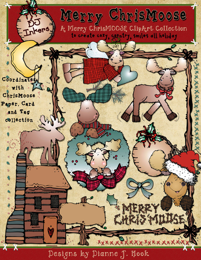 Chris-Moose Holiday Clip Art Collection -10 Download Bundle