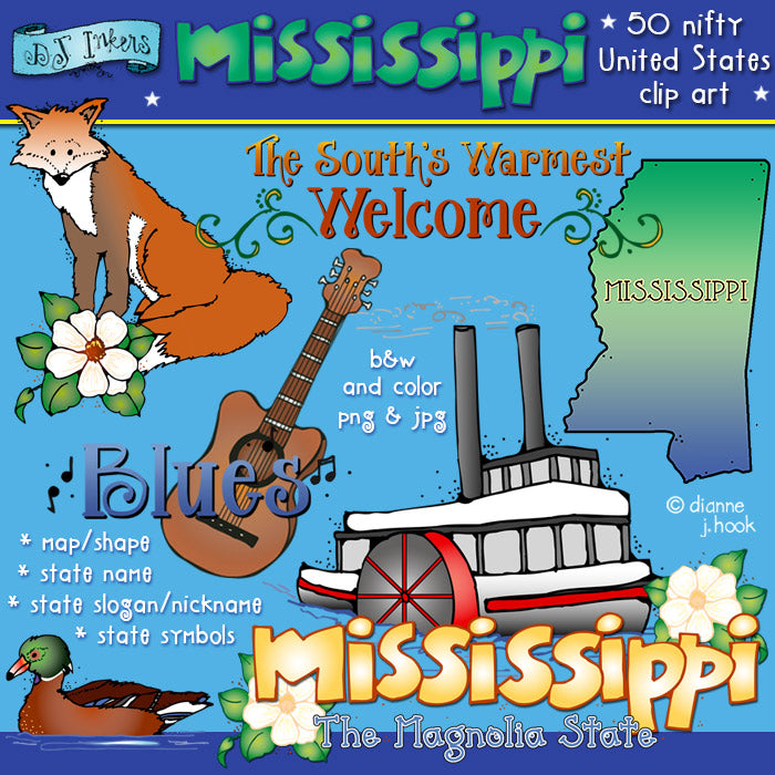 Mississippi Clip Art - USA State Symbols Download
