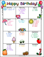 Birthday Chart Printable Download