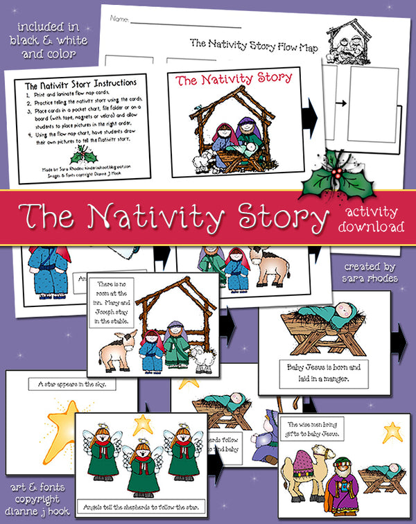 Nativity Story kids booklet and flowchart for Christmas by DJ Inkers