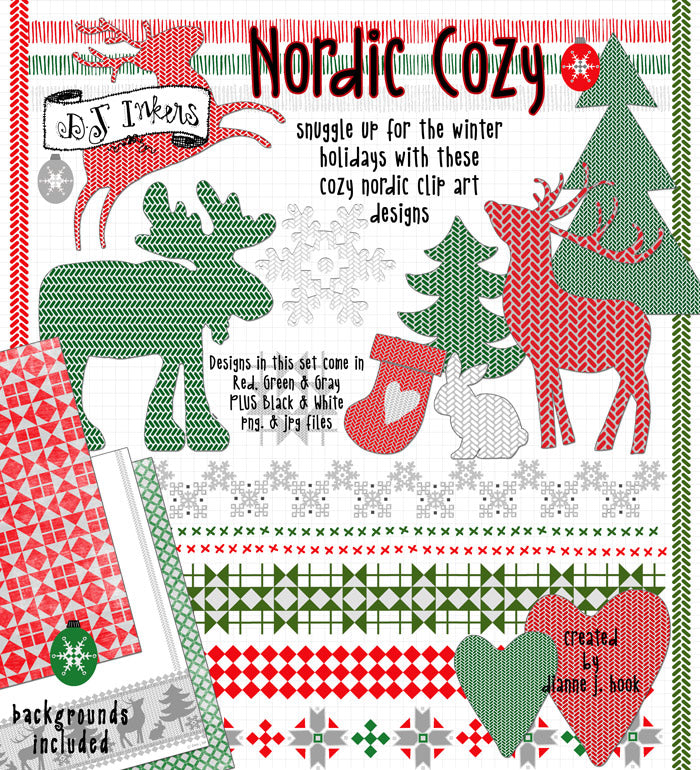 Nordic Cozy - Holiday Clip Art Download