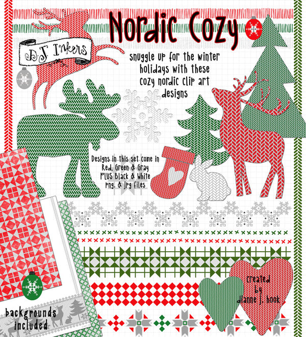 Nordic Cozy - Holiday Clip Art Download