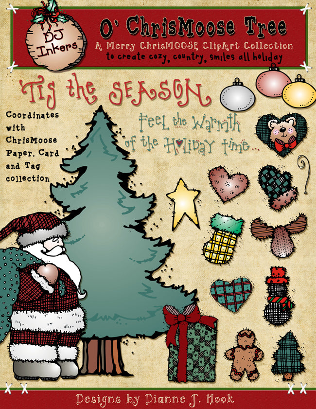Chris-Moose Holiday Clip Art Collection -10 Download Bundle