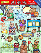 Fun kids clip art for baseball, basketball, football and all sorts of sports by DJ Inkers