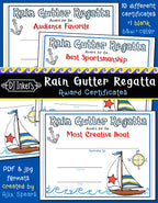 Rain Gutter Regatta Award Certificates for Cub Scouts by DJ Inkers