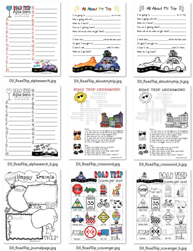 Road Trip Activity Bundle - Printable Fun for Kids Download
