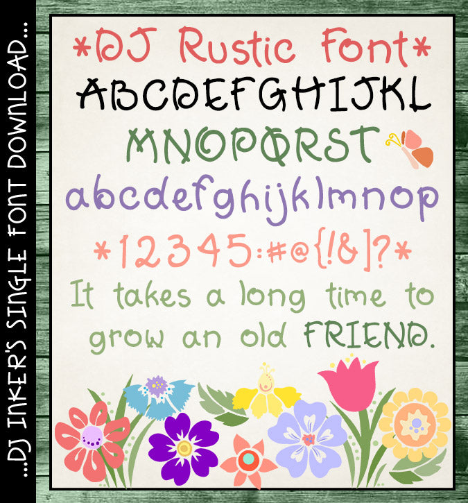 This bold rustic font was made with hand drawn lettering by DJ Inkers