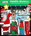 Whimsical Santa and reindeer clip art for creating Christmas smiles by DJ Inkers