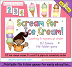 Printable file folder game for counting 1-10 and numerical order by DJ Inkers