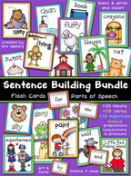 Sentence Building Bundle - Parts of Speech Flash Cards by DJ Inkers