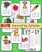 Printable Syllable sorting activity for teachers by DJ Inkers