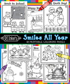 Cute printable coloring pages for kids and smiles all year by DJ Inkers