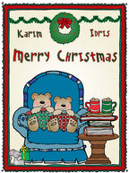 Merry Christmas snuggle bears clip art by DJ Inkers