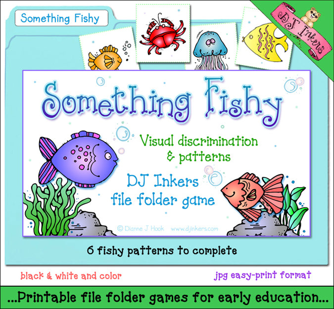 Something Fishy patterns file folder game for early education by DJ Inkers