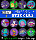 Outer Space Digital Stickers Download