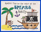 Family cabin sign for cruise ship by DJ Inkers