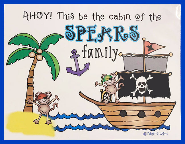 Family cabin sign for cruise ship by DJ Inkers