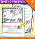Spooky Spider Writing Pages Download