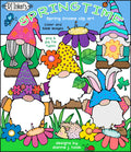 Cute clip art garden gnomes for springtime smiles by DJ Inkers