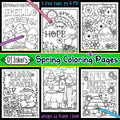 Fresh spring coloring pages for kids and Easter by DJ Inkers