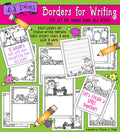 Spring borders for writing prompts, handwriting practice, teachers and journals by DJ Inkers