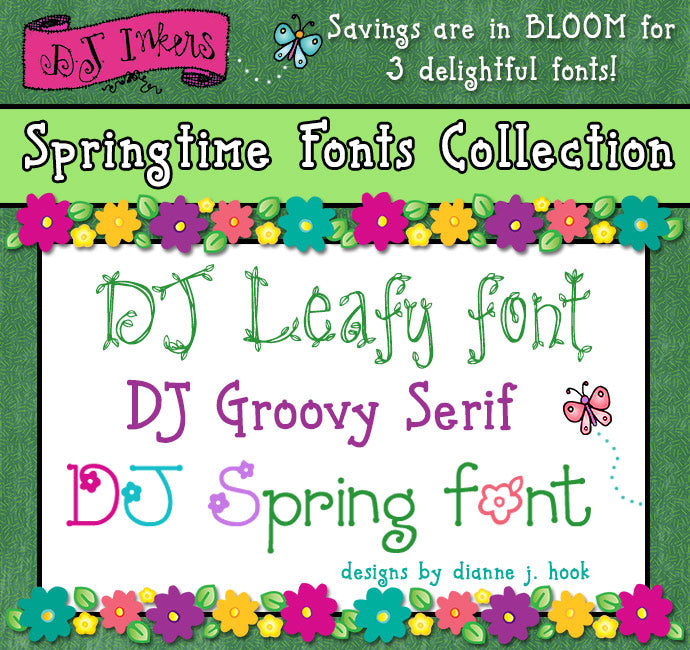 Spring Fonts Collection by DJ Inkers