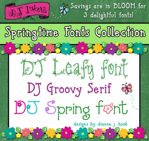 Spring Fonts Collection by DJ Inkers