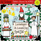 Learn about St Lucia Day with DJ Inkers' Holidays Around the World clip art and printables