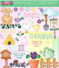 Stencils and Springtime Stiches Clip Art Download