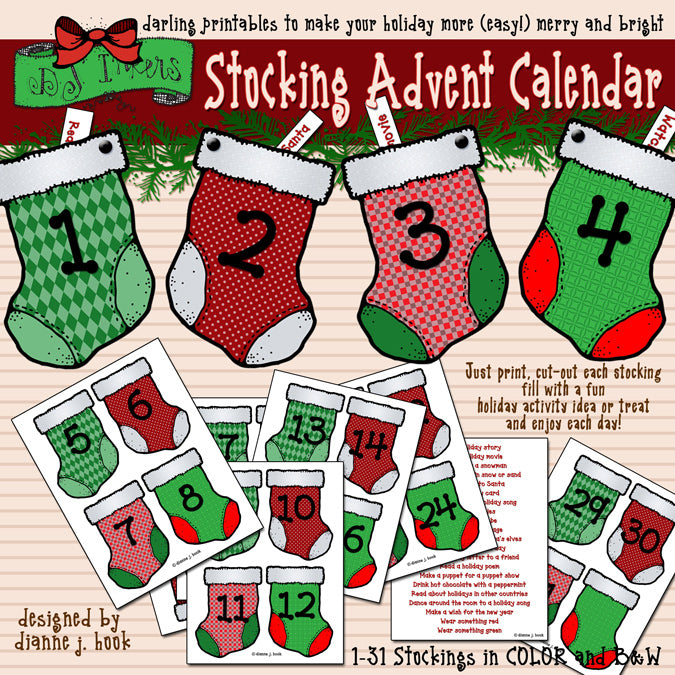 Christmas Countdown - Stocking Advent Calendar and Activities